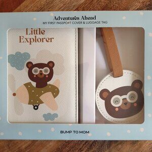 *NIB Bump to Mom My First Passport Holder & Luggage Tag Baby Child's Bear Travel